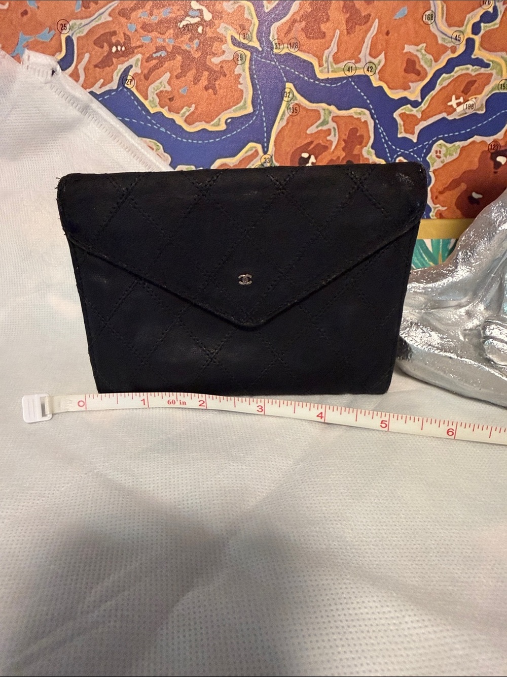CHANEL Black Quilted Envelope Wristlet Clutch - Picture 10 of 11